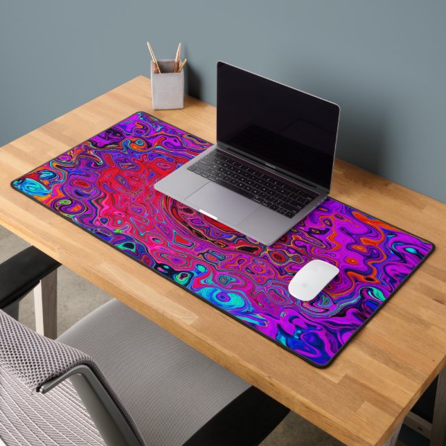 Trippy Red et violet Abstrait Retro Liquid Swirl (Bureau 2)