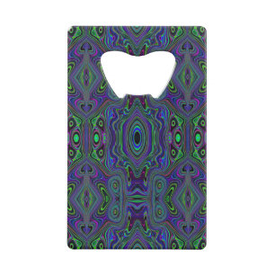 Trippy Rétro Bleu Royal et Vert Citron Abstrait