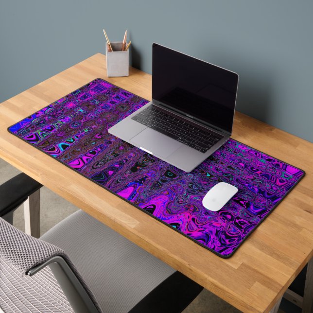 Trippy violet et noir rétro ondes atomiques (Bureau 2)