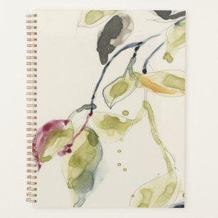 Triptyque de branche feuille aquarelle