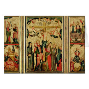 Triptyque dépeignant la crucifixion du Christ
