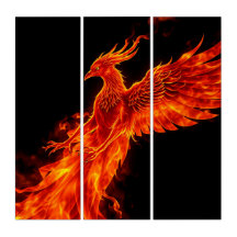 🔥 Triptyque Majestueux du Phénix - Enflammez Votr