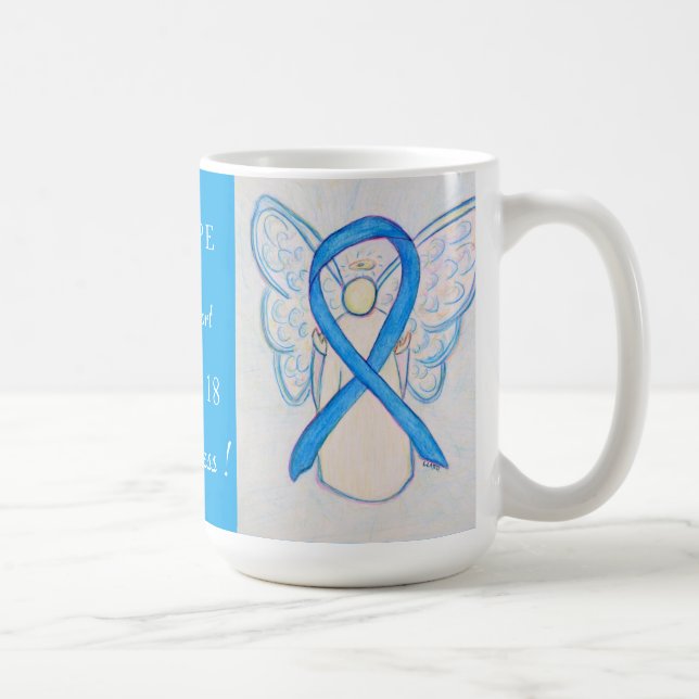 Trisomie 18 Sensibilisation Ruban Angel Mug (Droite)