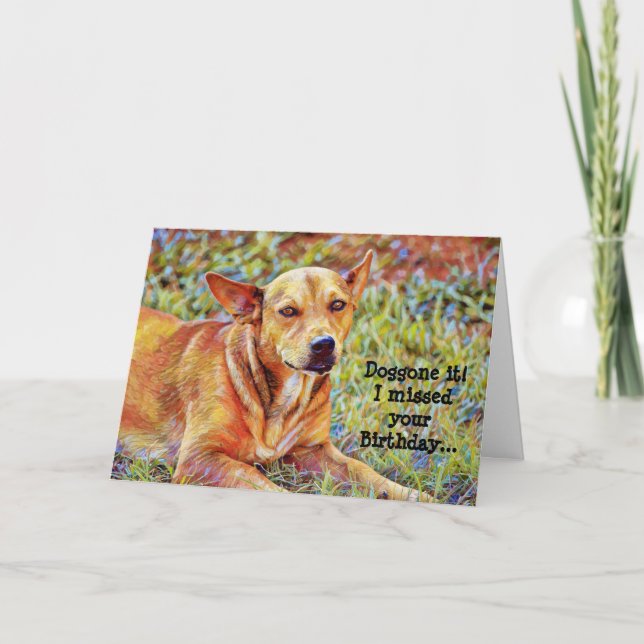 Triste Chien Belge Carte Anniversaire Doggone It (Devant)