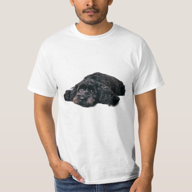 Triste cocker poodle mélange chiot t-shirt (Devant)