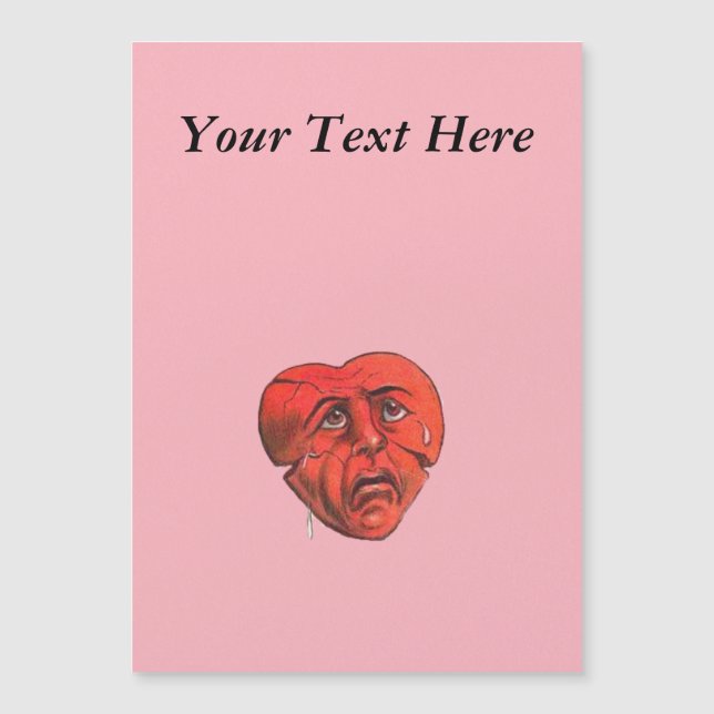 Triste Pleurant Visage du Coeur Rouge (Devant)