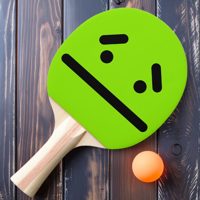 Triste Visage Vide Raquette de Ping Pong Verte (Créateur téléchargé)