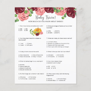 Trivia citrouille Baby   Jeu Baby shower