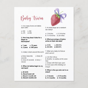 Trivia fraise bébé Jeu Baby shower