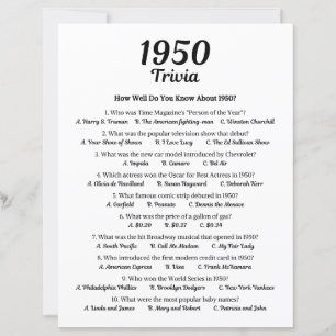 Trivia Game 1950