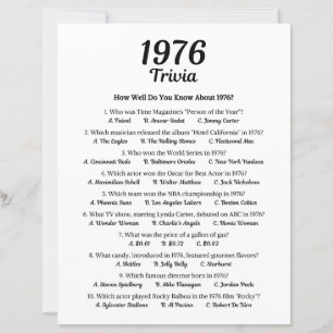 Trivia Game 1976 Jeu de fête du 49e anniversaire