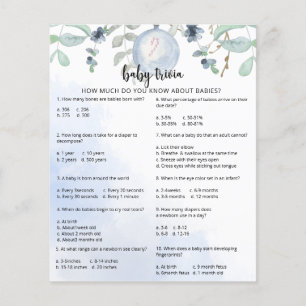 Trivia hivernale pour bébé neige   Jeu Baby shower