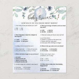 Trivia hivernale pour bébé neige   Jeu Baby shower