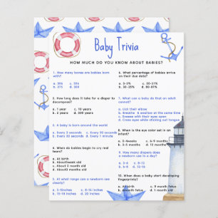 Trivia Nautical Baby   Jeu Baby shower