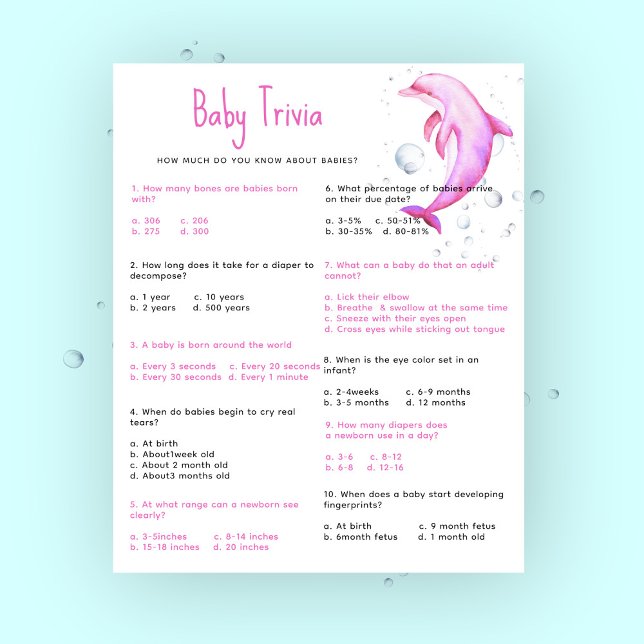 Trivia Nautical Baby | Jeu Baby shower (Créateur téléchargé)