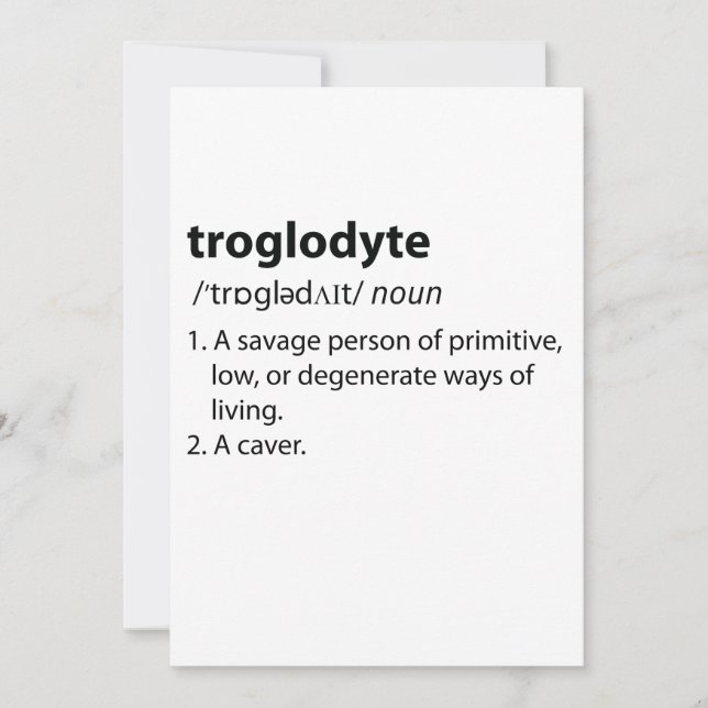 Troglodyte - Drôle de définition spéléologie spélé (Devant)