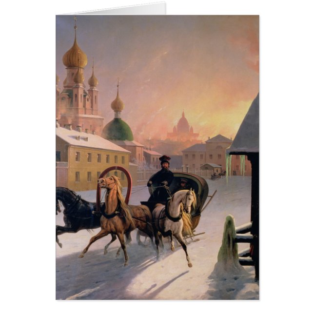 Troïka sur la rue à St Petersburg, 1850s (Devant)