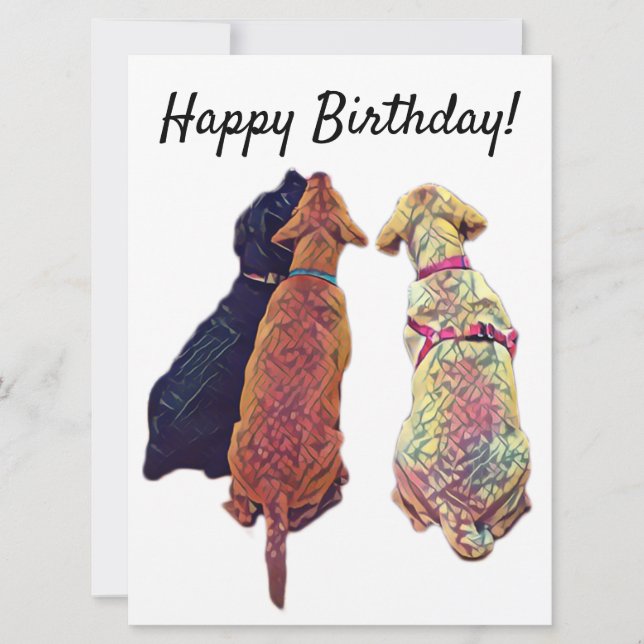 Trois amigos I Plat Birthday Card (Devant)