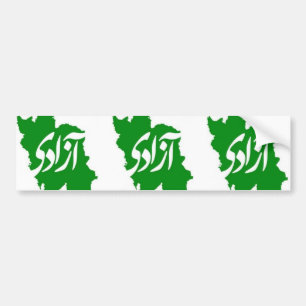 TROIS Azadi (Liberté) Carte de l'Iran Sticker pare
