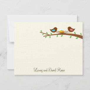 Trois cartes de remerciements plats de nouveaux