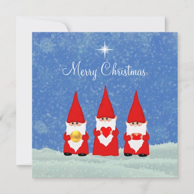 Trois cartes Gnomes de Noël (Devant)