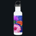 Trois couleurs Gerberas peinture bouteille d'eau<br><div class="desc">Superbes Gerberas à trois couleurs</div>