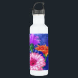 Trois couleurs Gerberas peinture bouteille d'eau<br><div class="desc">Superbes Gerberas à trois couleurs</div>