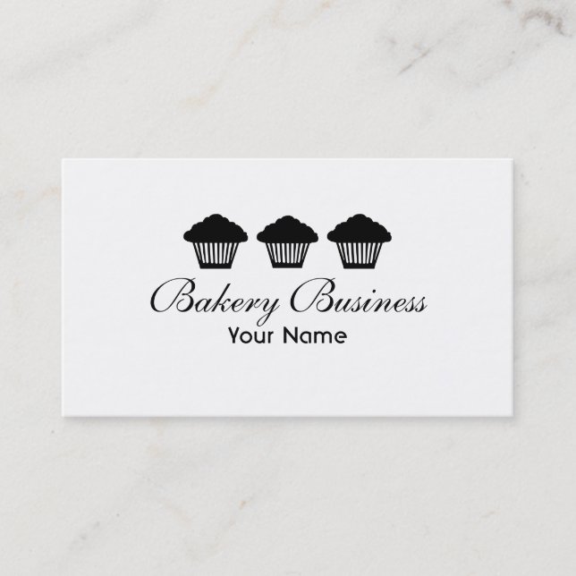 Trois cupcakes noir blanc pro cartes de visite (Devant)