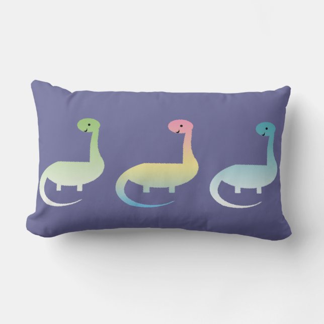 Trois dinosaures oreiller coloré (Recto)