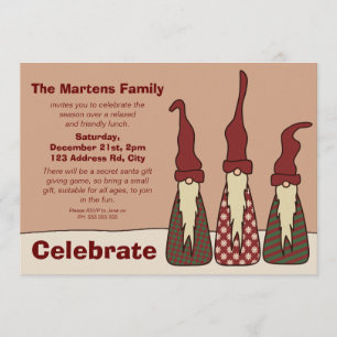 Trois Elfes Sages, invitation de noël