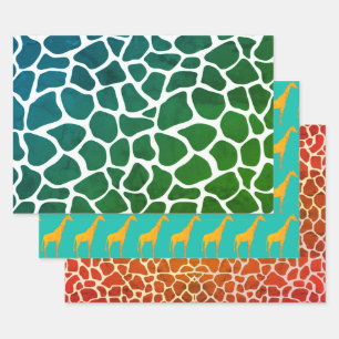 Trois Feuilles De Papier Enveloppé Impression Mult