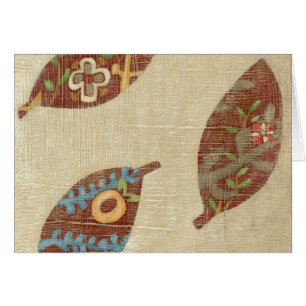 Trois Feuilles sur l'Arrière - plan Texture Linen