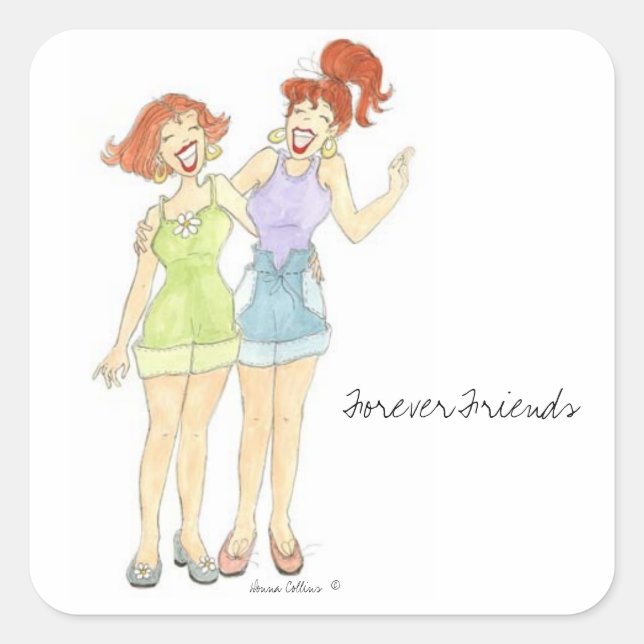 Trois filles amies toujours autocollant (Devant)