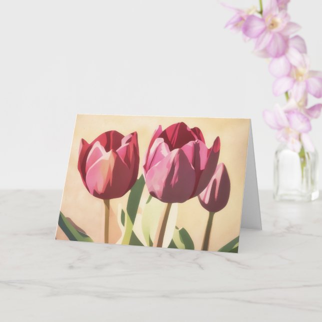 Trois fleurs de tulipe carte d'art moderne du mili (Orchidée)