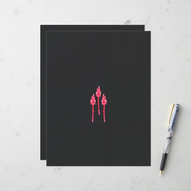 Trois fleurs roses avec un arrière - plan noir (Devant/Arrière en situation)