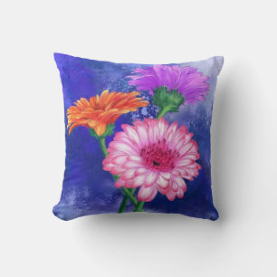 Trois Gerberas Couleur Jeu Oreiller