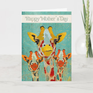 Trois Giraffes de Pékin Carte de fête des mères
