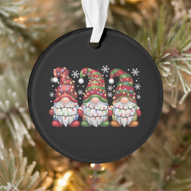 Trois Gnomes Carreaux Buffalo Rouge Noël (Arbre)