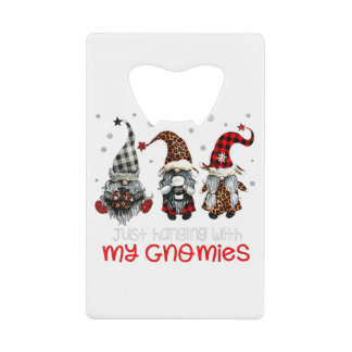 Trois Gnomes En Noël Rouge Juste Accroché Avec Mon