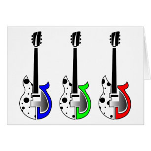 Trois guitares électriques - art de bruit au néon