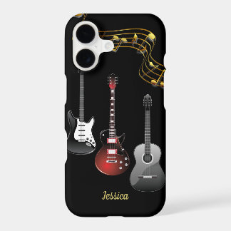Trois guitares et notes de musique, nom