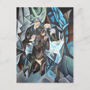 Trois Hommes Jouant Aux Cartes Art Géométrique Apr