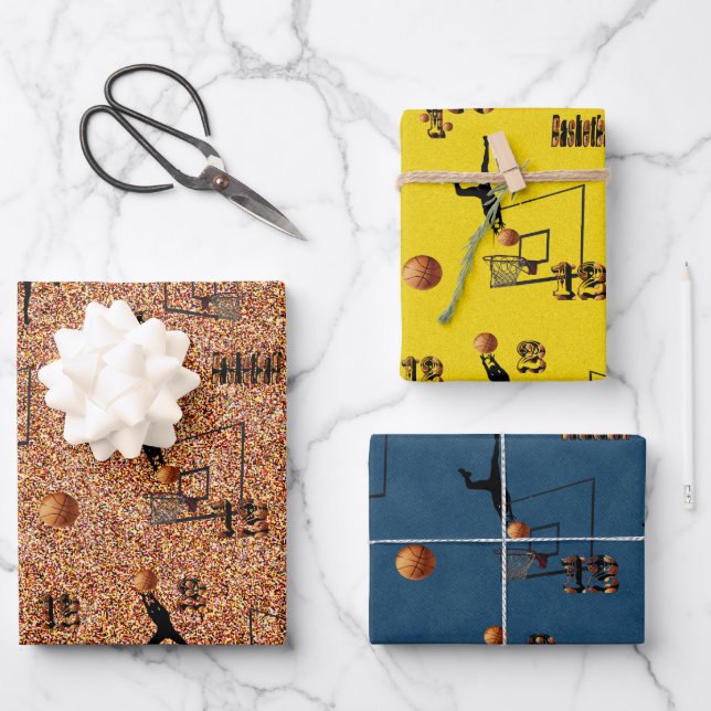 Trois Images De Basket-Ball, Feuilles Cadeaux, (Recto)