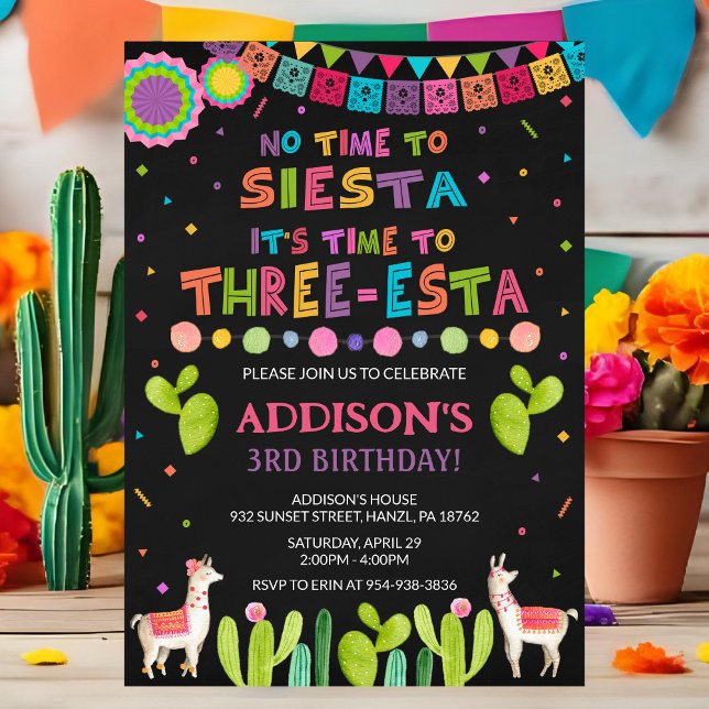 Trois Invitation d'anniversaire Esta | Invitation  (Créateur téléchargé)