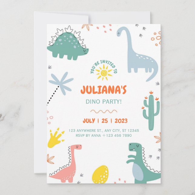 trois invitations d'anniversaire (Devant)