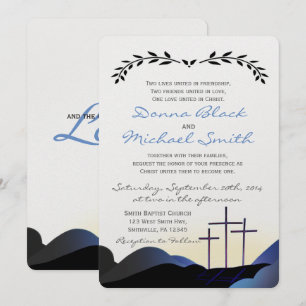 Trois invitations religieuses de mariage de croix