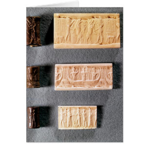 Trois joints de cylindre avec des impressions,