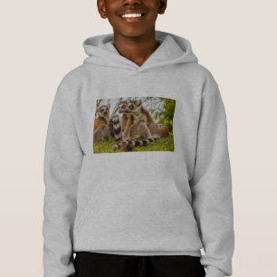 trois lémuriens sur le sweat à capuche Hanes Comfo