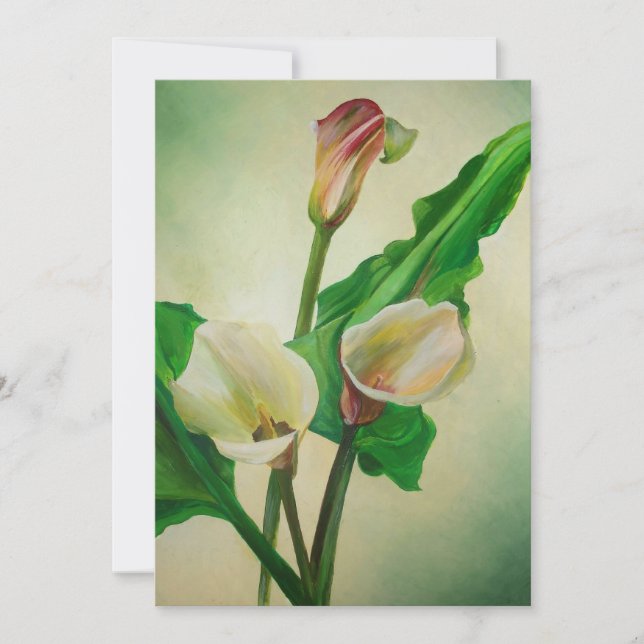 Trois Lys Calla Étonnant Botanique Acrylique (Devant)