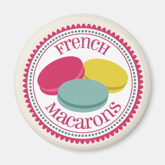 Trois magnets Macarons français (Devant)